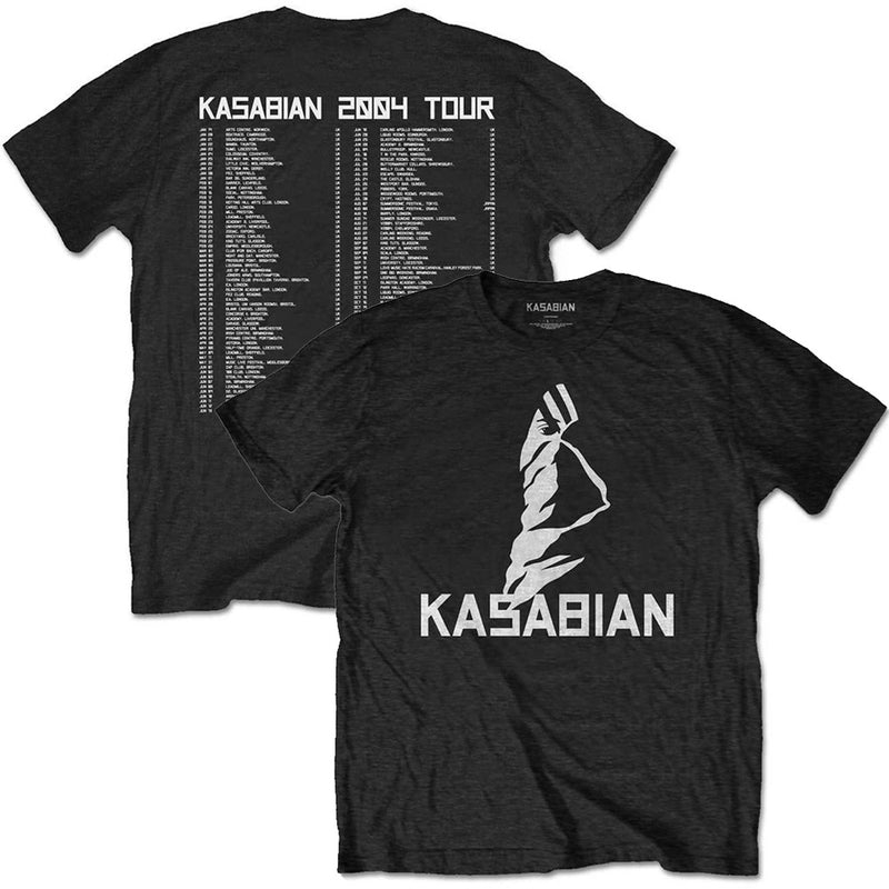 KASABIAN - 官方超級面孔 2004 巡演（重印巡演 T 系列）/ 背面印刷 / T 恤 / 男士