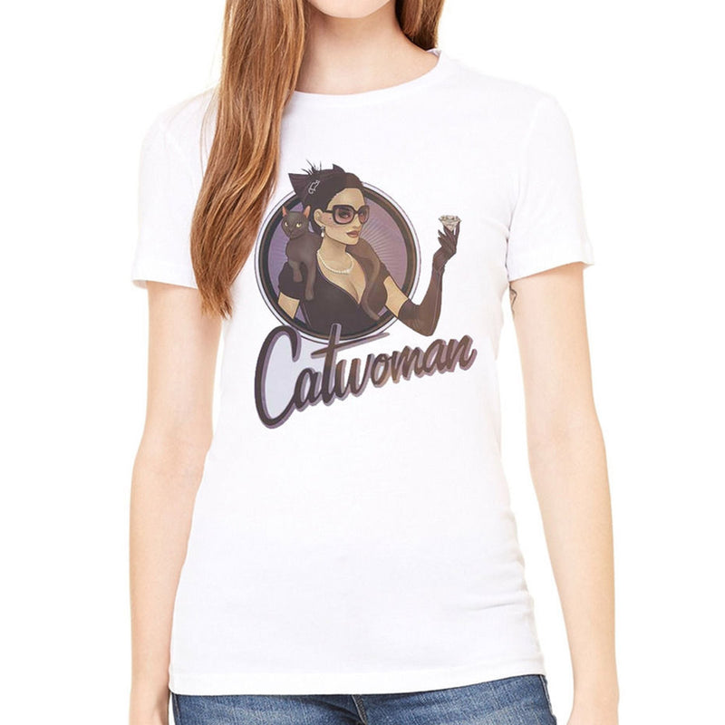 DC COMICS - Official Justice League Bombshell Catwoman Badge / T-Shirt / Women's