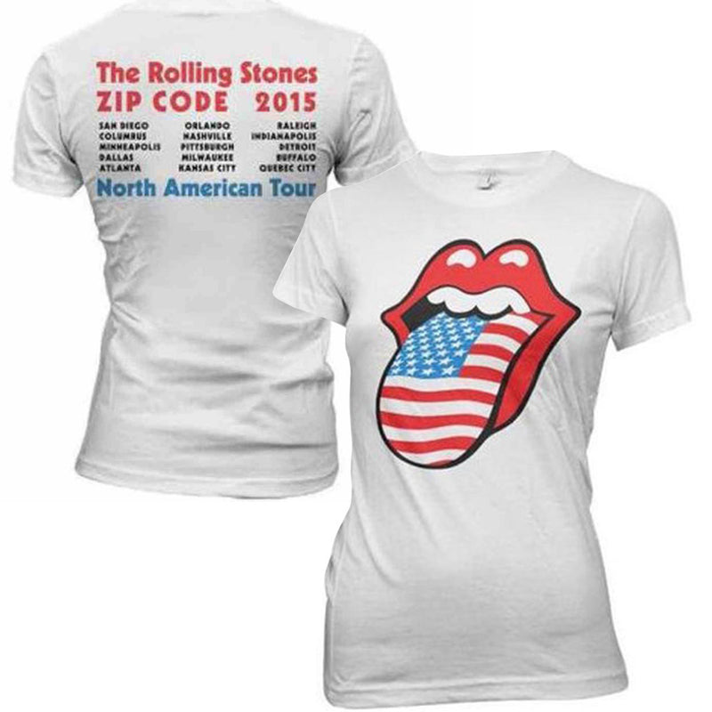 ROLLING STONES - 官方 There Usa Tongue Tour 娃娃裝/背面印花/T 卹/女士