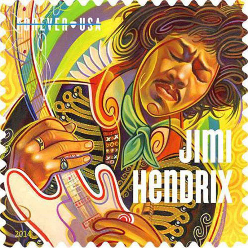 JIMI HENDRIX - 官方音樂偶像紀念品表/郵票和信件