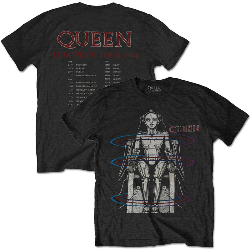 QUEEN - Official European Tour 1984 (Reprinted Tour T Series) / Yes Back Print / T-Shirt / Men's