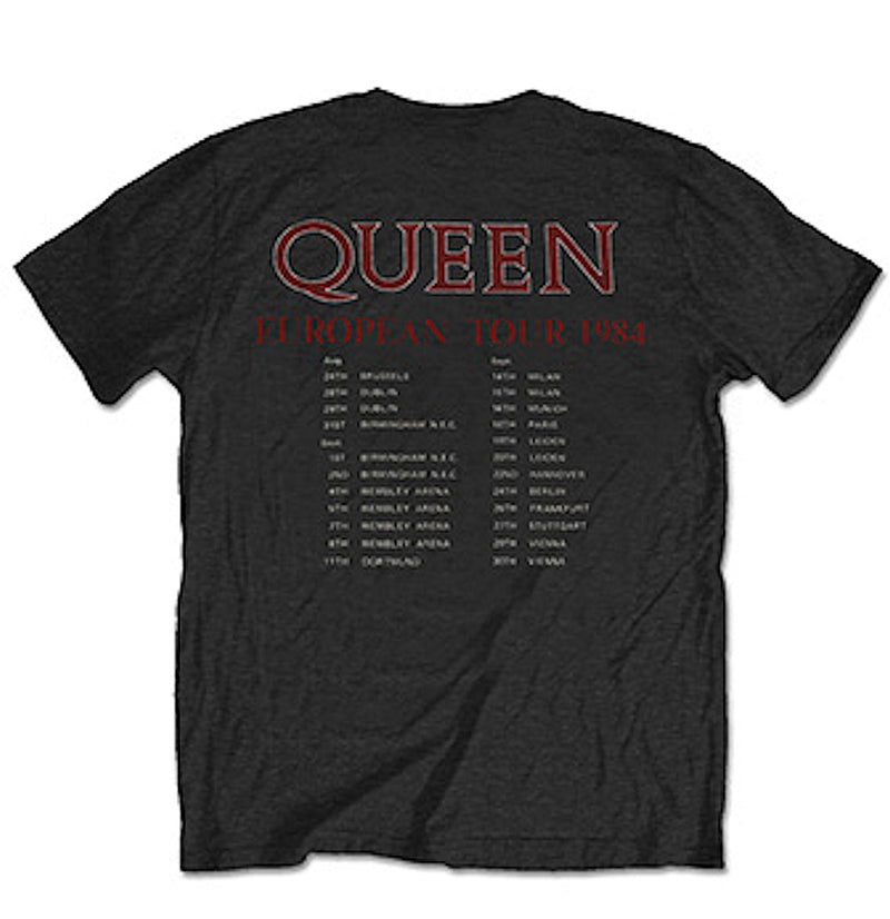 QUEEN - Official European Tour 1984 (Reprinted Tour T Series) / Yes Back Print / T-Shirt / Men's