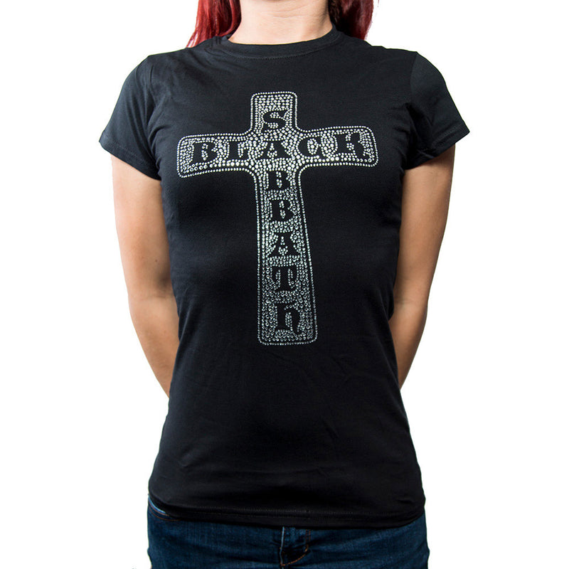 BLACK SABBATH - Official Cross / Diamante (Brand) / T-Shirt / Women's