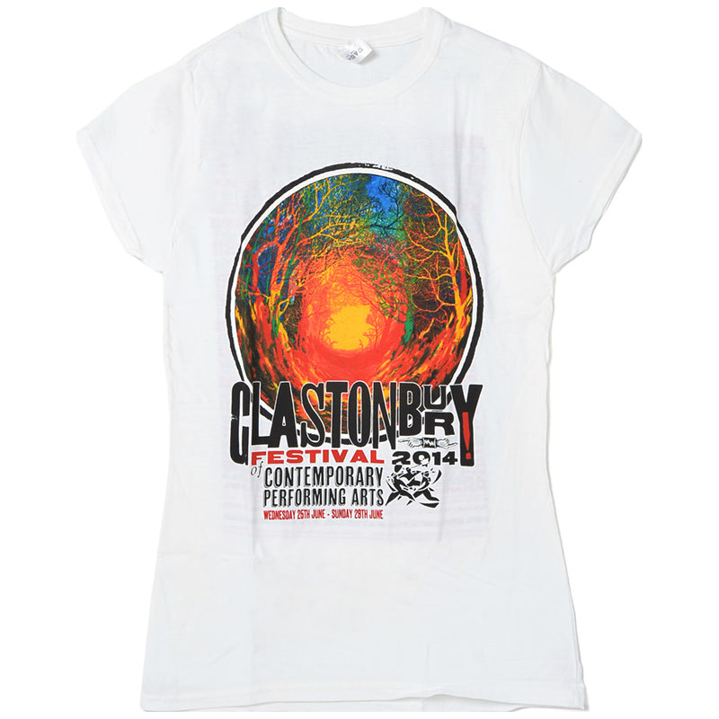 GLASTONBURY - Official There Festival 2014/背面印花/T 卹/女士