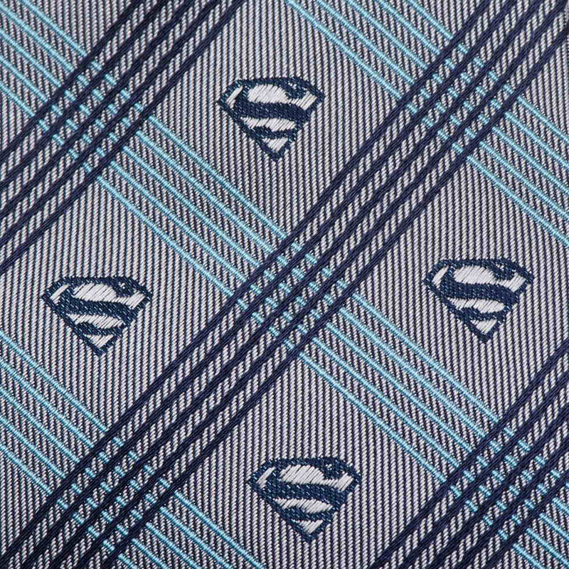 SUPERMAN - 官方灰色格子領帶/領帶/男士