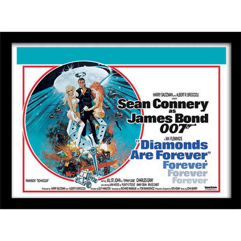 JAMES BOND - Official Diamonds Are Forever 1/鑲框印花