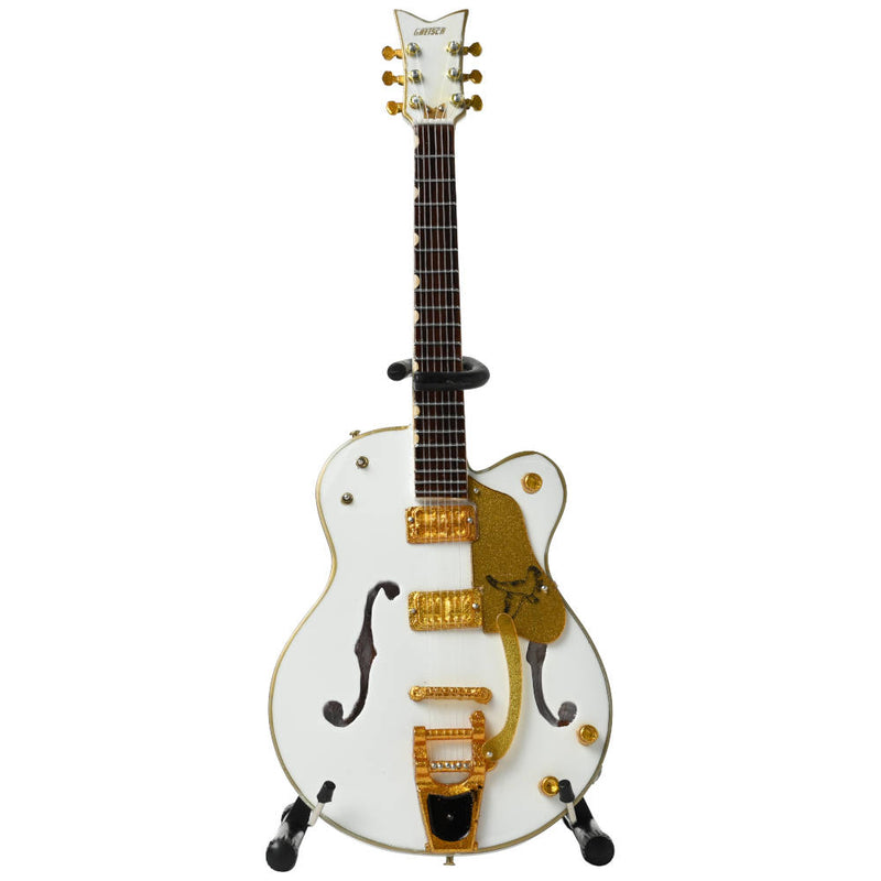 STRAY CATS - Official Brian Setzer White Hollow Body Miniature / Miniature Musical Instrument