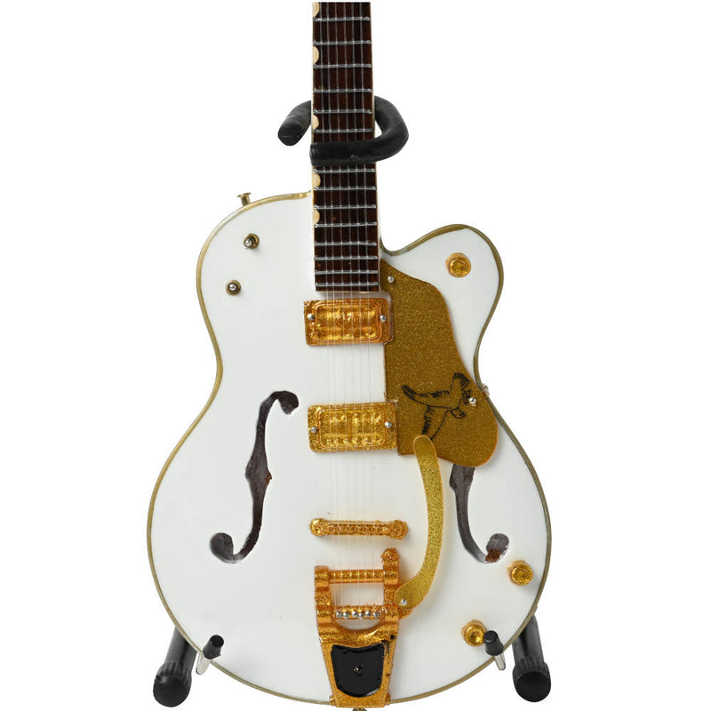 STRAY CATS - Official Brian Setzer White Hollow Body Miniature / Miniature Musical Instrument