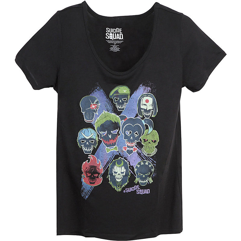 SUICIDE SQUAD - Official Black Scoopneck / T-Shirt / Women's