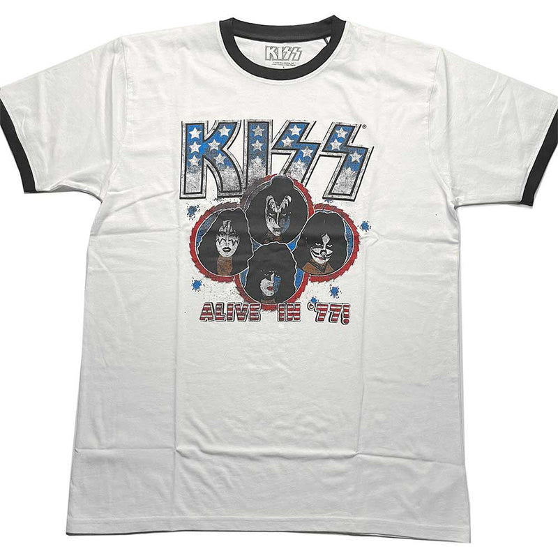 KISS - Official Alive In '77 / Short-Sleeved Raglan / T-Shirt / Men's